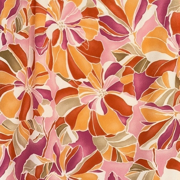 Y2K VINTAGE Talbots Ladies Silk Tropical Floral Skirt Size 16 P - Picture 2 of 8